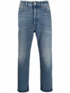 Golden Goose Denim Pants With Classic Five-pocket Design And Distinctive Patch In Blue