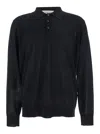 Golden Goose Long-sleeve Knit Polo Shirt In Black