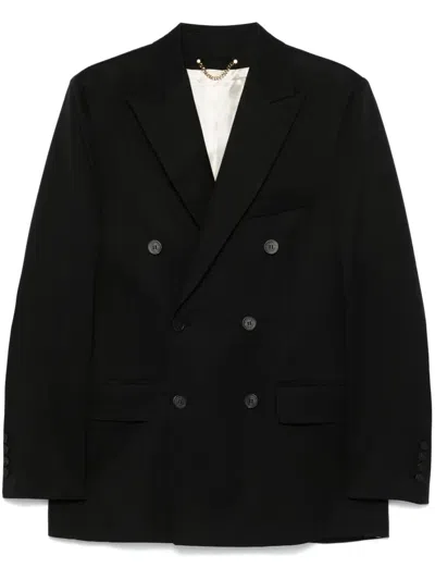 GOLDEN GOOSE GOLDEN GOOSE "GOLDEN" MAN`S DOUBLE BREASTED BLAZER LIGHT DRY WOOL GABARDINE/ PRINTED MESSAGE INSIDE 