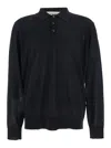 Golden Goose Long-sleeve Knit Polo Shirt In Black