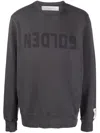 Golden Goose Golden M S Regular Sweatshirt Distressed Cotton Jersey With Logo Clothing In Gray