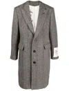 Golden Goose Herringbone Pattern Single-breasted Coat In Beige