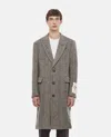 Golden Goose Herringbone Pattern Single-breasted Coat In Grey