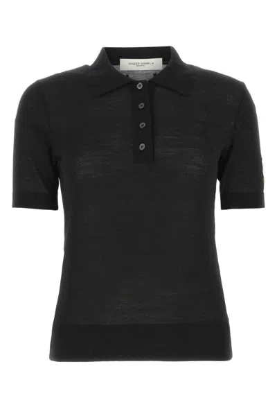 Golden Goose Golden Polo Knit In Black