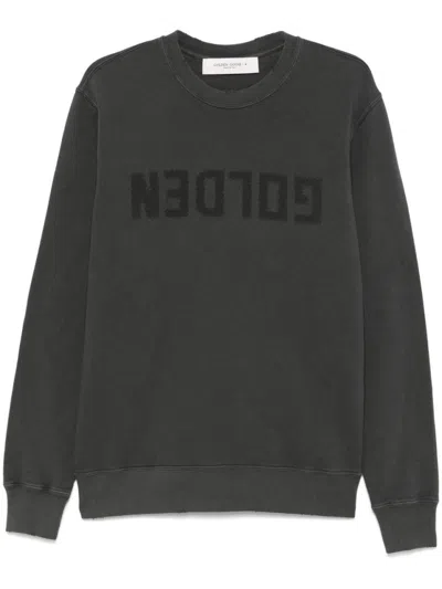 Golden Goose Golden Regular Distressed Cotton Sweatshirt In Green