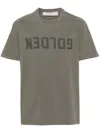 Golden Goose Golden Regular Distressed Cotton T-shirt In Green