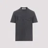 Golden Goose Grey Washed-out T-shirt With Logo Men In Gray