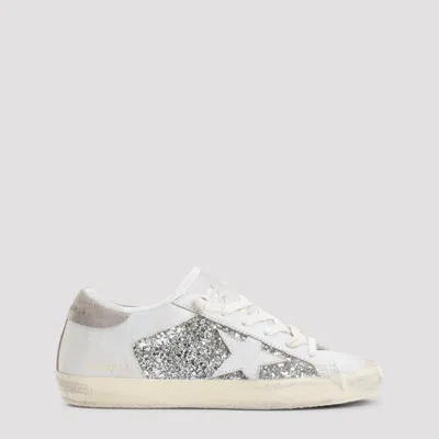 Golden Goose Golden Star Glitter Sneaker For Women In White