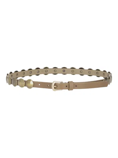 Golden Goose Golden Studded Buckle Belt In Multi