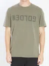 Golden Goose Golden Regular Distressed Cotton T-shirt In Green