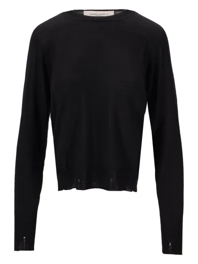 Golden Goose Golden W' Regular Knit Crew Neck Light Wool Merino In Black