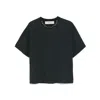 Golden Goose Anthracite Grey T-shirt With Crystals In Washed Black