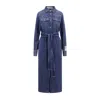 Golden Goose Chemisier Midi Dress With Classic Collar And Belted Waist