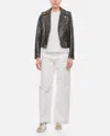 Golden Goose Black Leather Jacket With A Glossy Effect In Black