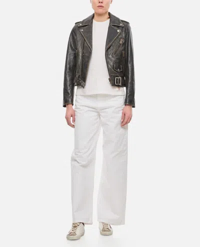 Golden Goose Golden Leather Jacket In Black