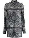 Golden Goose Bandana-print Button-front Pajama Shirt In Grey