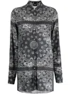 Golden Goose Bandana-print Button-front Pajama Shirt In Grey