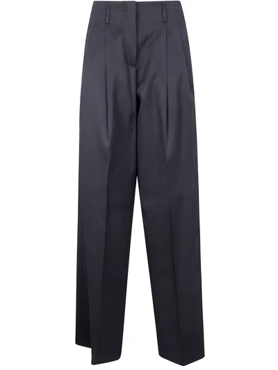 Golden Goose Golden W's Pant Wide Leg Light Dry Wool Gabardine In Black