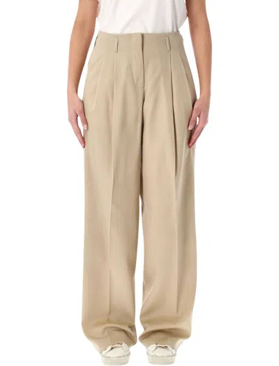 GOLDEN GOOSE GOLDEN GOOSE SAND WOOL GABARDINE HIGH-WAIST PANTS