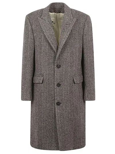 Golden Goose Golden Wool Single-breasted Coat In Multicolor
