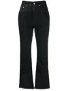Golden Goose Light Wash Crop Jeans In Black