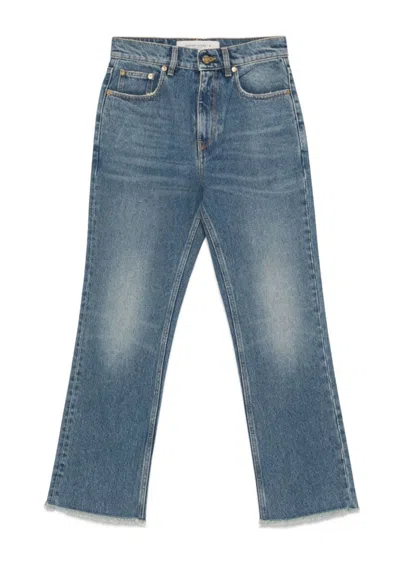 Golden Goose Golden Ws Cropped Flare Medium Wash Jeans In Blue