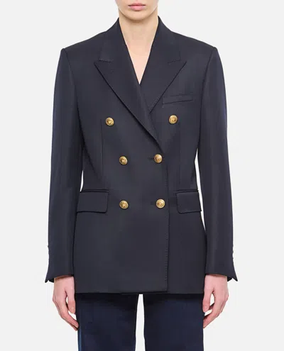 Golden Goose Golden Ws Double Breasted Blazer In Blue