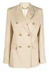 Golden Goose Beige Double-breasted Blazer With Peak Revers In Neutral