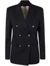Golden Goose Double Breasted Blazer In Light Dry Wool Gabardine Clothing In Black