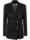Golden Goose Double Breasted Blazer In Light Dry Wool Gabardine Clothing In Black