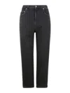 Golden Goose Kim Denim One Washed Trousers With Star Embellishments In Black
