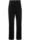Golden Goose Logo-patch Straight-leg Trousers In Black