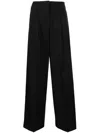 Golden Goose Wool Gabardine Wide Leg Trousers In Black