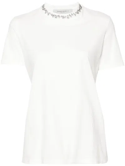 Golden Goose Short-sleeved T-shirt With Sparkling Embellishments In White