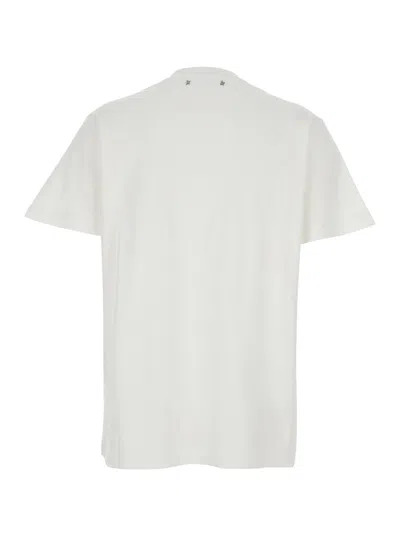 Golden Goose Golden Ws Regular T-shirt Distressed Cotton Jersey With Embroidery In 10363