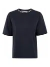 Golden Goose Anthracite Grey T-shirt With Crystals In Negro