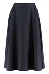 Golden Goose Midi Skirt With Flowing Silhouette In Blue