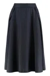 Golden Goose Midi Skirt With Flowing Silhouette In Blue