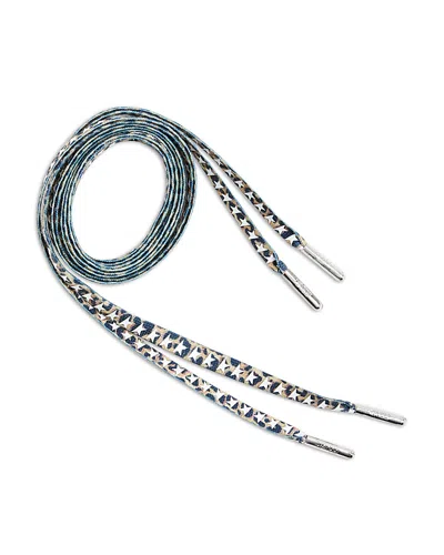 Golden Goose Goose Leopard & Star Print Shoe Laces In Beige Brown