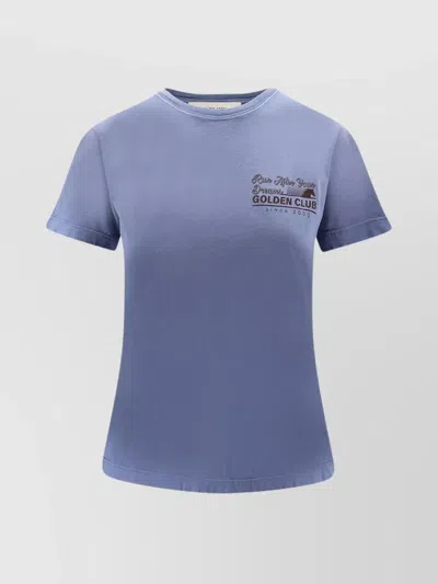 Golden Goose Graphic Print Cotton T-shirt In Blue