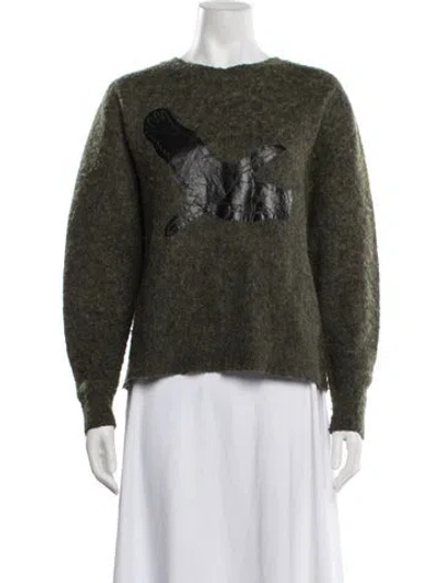 Pre-owned Golden Goose Graphic Print Crew Neck Sweater In Green