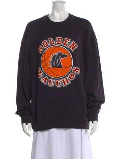 Pre-owned Golden Goose Graphic Print Crew Neck Sweater In Multicolor