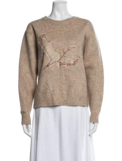 Pre-owned Golden Goose Graphic Print Crew Neck Sweater In Neutral