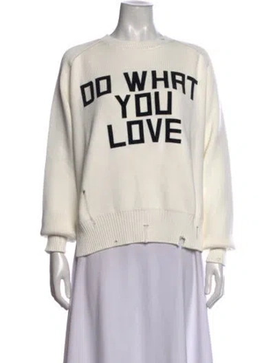 Pre-owned Golden Goose Graphic Print Crew Neck Sweater In Neutrals