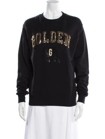 Pre-owned Golden Goose Graphic Print Crew Neck Sweatshirt In Gray