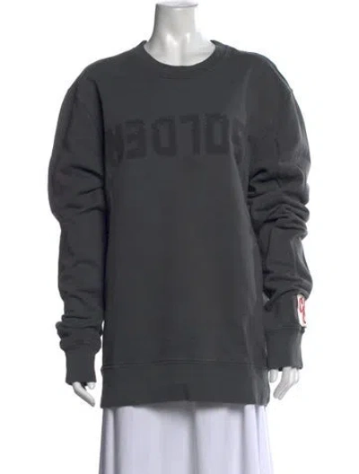 Pre-owned Golden Goose Graphic Print Crew Neck Sweatshirt In Grey