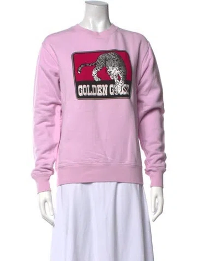 Pre-owned Golden Goose Graphic Print Crew Neck Sweatshirt In Pink
