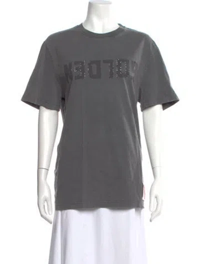 Pre-owned Golden Goose Graphic Print Crew Neck T-shirt In Gray