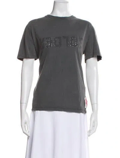 Pre-owned Golden Goose Graphic Print Crew Neck T-shirt In Gray