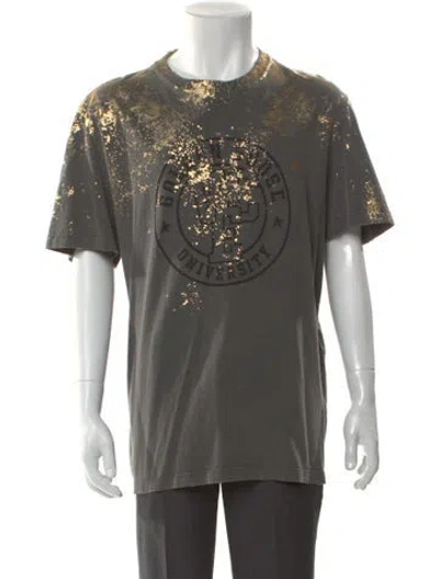 Pre-owned Golden Goose Graphic Print Crew Neck T-shirt In Gray
